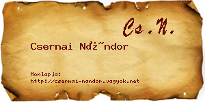 Csernai Nándor névjegykártya